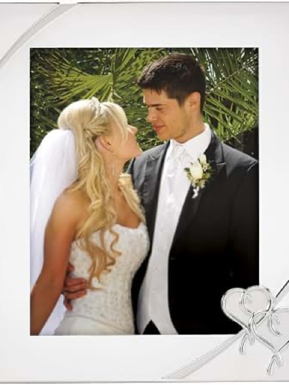 Lenox White and Silver Decorative Wedding Picture Frame